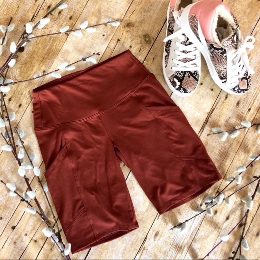 SALE! NEW! Rust Brick Red Spandex Bike Shorts - Picture 5 of 13